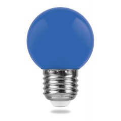 Лампа светодиодная LED 1вт Е27 синий (шар)