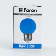 Лампа светодиодная LED 1вт Е27 синий (шар)