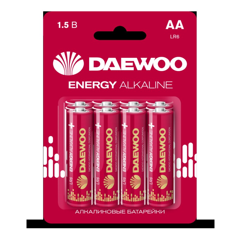 Элемент питания LR03 (AAА) DAEWOO Energy Alkaline блистер, 8 шт.