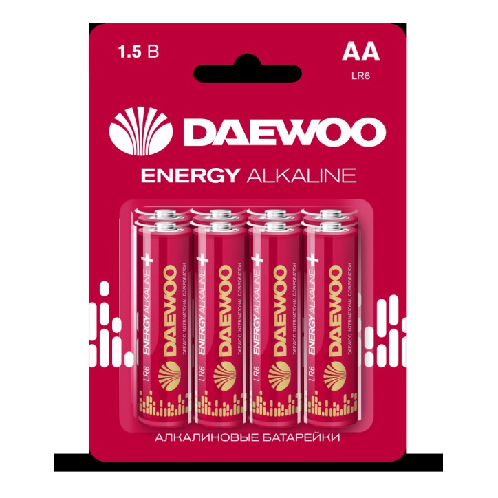 Элемент питания LR03 (AAА) DAEWOO Energy Alkaline блистер, 8 шт.