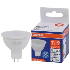 Лампа светодиодная LED 7Вт GU5.3 4000К 560Лм спот 220В (замена 60Вт) OSRAM