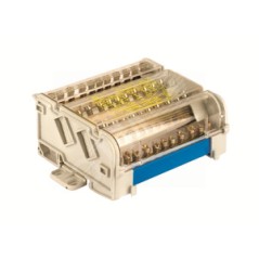 Блок распределительный на DIN-рейку 4 полюса 100А 5х6мм 2х7.5мм