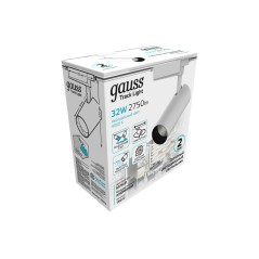 Светильник трековый Gauss цилиндр 32W 2750lm 4000K 180-240V IP20 75*220мм белый угол 24? LED 1/40