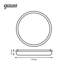 Светильник Gauss Frameless круг 24W 2400lm 4000K 85-265V IP20 монтаж D155 170*27мм LED 1/30