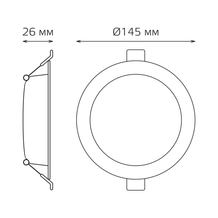 Светильник Gauss Elementary Downlight круг 13W 1100m 4000K 170-260V IP20 145*26 монтаж белый LED 1/60