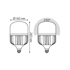 Лампа светодиодная LED 95 Вт 8800 лм 4100К цилиндр Т160 нейтральный E40 AC 220В PROMO Elementary Gau