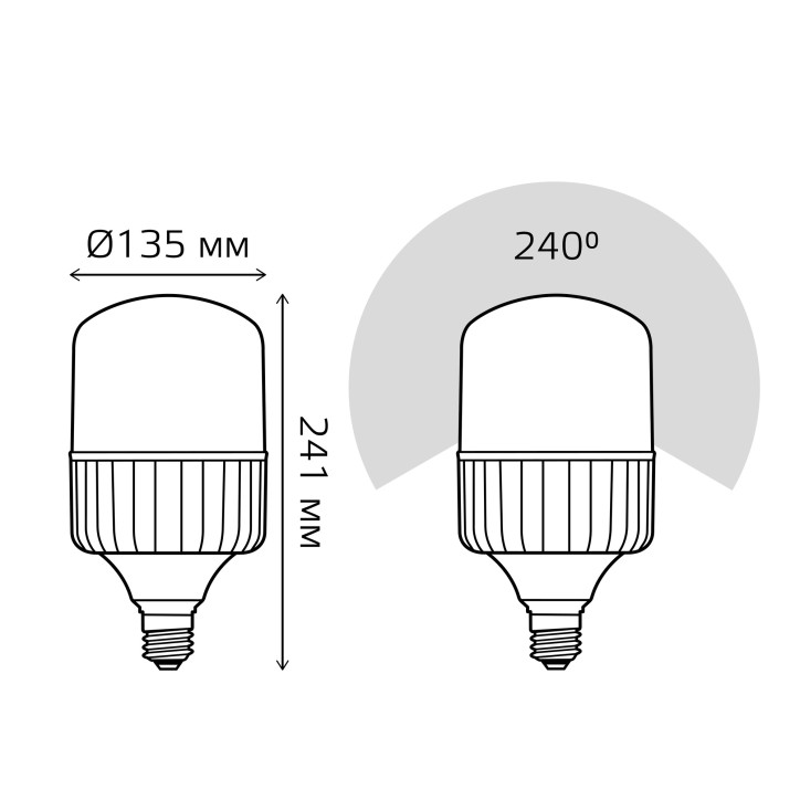 Лампа светодиодная LED 80 Вт 7200 лм 6500К цилиндр Т140 холодный E40 AC 220В Elementary Gauss Лампа светодиодная LED 80 Вт 7200 лм 6500К цилиндр Т140 холодный E40 AC 220В Elementary Gauss
