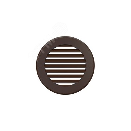 Решетка наружная вентиляционная круглая D136 с фланцем D100, из ASA пластика, цвет Коричневый
