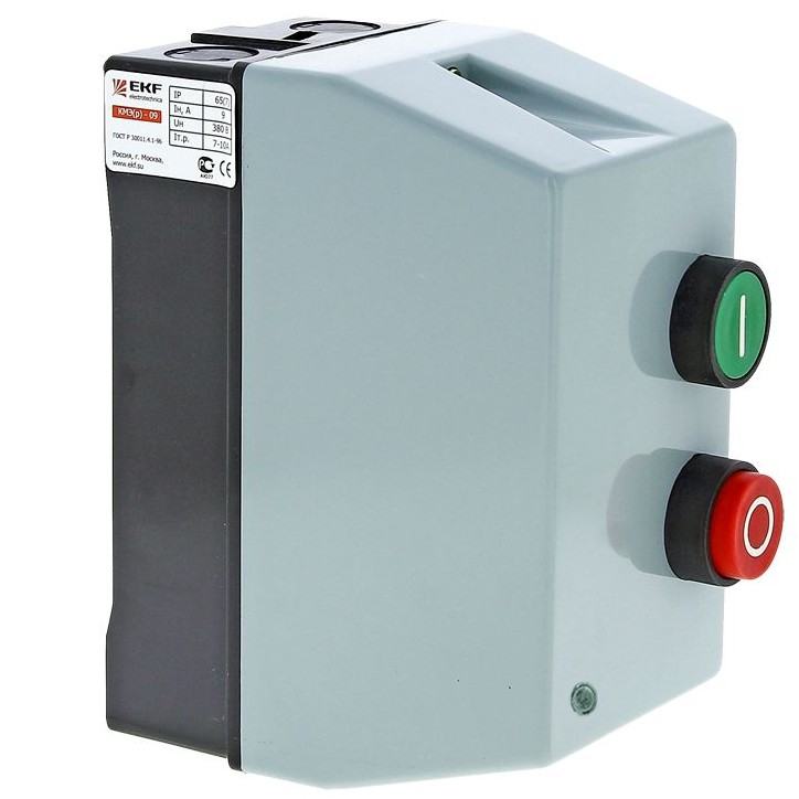 Пускатель в корпусе IP65 КМЭ 9А 230В с РТЭ и индикатором PROxima