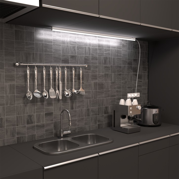 Светильник линейный светодиодный ДБО 15 Вт 1340 лм 6500К AC 220В IP20 1175х22х36мм крепления провода Светильник линейный светодиодный ДБО 15 Вт 1340 лм 6500К AC 220В IP20 1175х22х36мм крепления провода