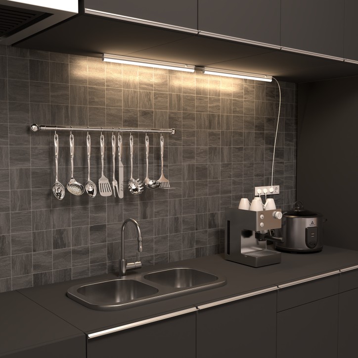 Светильник линейный светодиодный ДБО 10 Вт 740 лм 4000К AC 220В IP20 561х22х36мм крепления провода и