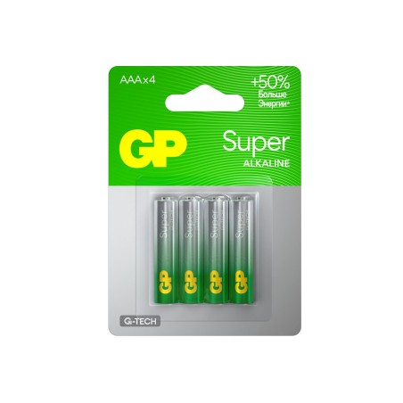 Батарейка алкалиновая GP Super Alkaline G-Tech 24А ААA - 4 шт. на блистере