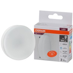Лампа светодиодная LED 10 Вт GX53 6500К 800Лм таблетка 220 В (замена 75Вт) OSRAM
