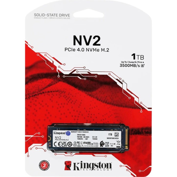 Накопитель SSD M.2 2280, 1TB, NV2,3D NAND TLC, 3500/2100 Мб/с