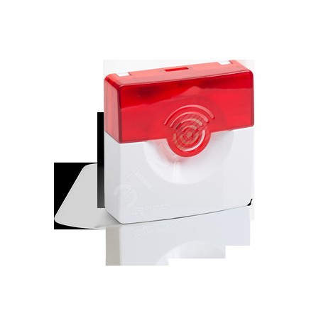 Оповещатель охранно-пожарный комбинированный свет озвуковой, бело-красный.