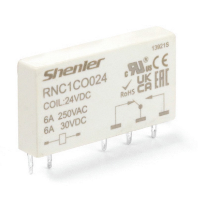RNC1CO024+SNB05-E-AR, РЕЛЕ ИНТЕРФЕЙСНОЕ RNC1CO024 С КОЛОДКОЙ SNB05-E-AR, ВИНТОВОЙ ЗАЖИМ, 1CO, 6A(250
