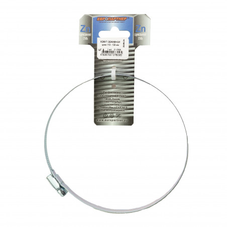 Хомут червячный обжимной оцинкованный 110-130 (1 шт.)