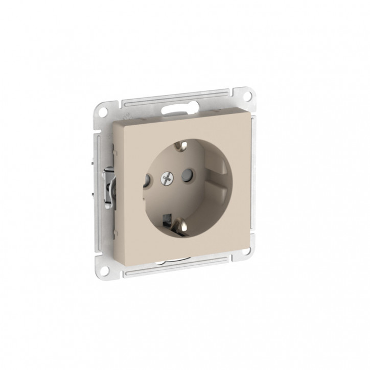 ATLASDESIGN РОЗЕТКА с заземлением со шторками, 16А, быстрозажимные клеммы, ПЕСОЧНЫЙ ATLASDESIGN РОЗЕТКА с заземлением со шторками, 16А, быстрозажимные клеммы, ПЕСОЧНЫЙ