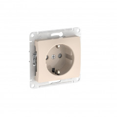 GLOSSA РОЗЕТКА с заземлением со шторками, 16А, быстрозажимные клеммы, БЕЖЕВЫЙ