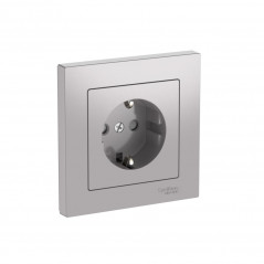 ATLASDESIGN РОЗЕТКА с заземлением со шторками, 16А, в сборе, быстрозажимные клеммы, АЛЮМИНИЙ