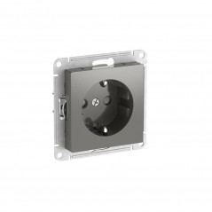 ATLASDESIGN РОЗЕТКА с заземлением со шторками, 16А, быстрозажимные клеммы, СТАЛЬ