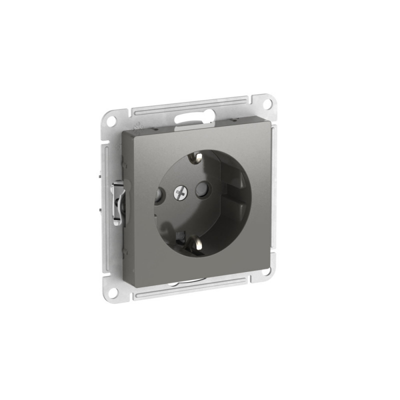 ATLASDESIGN РОЗЕТКА с заземлением со шторками, 16А, быстрозажимные клеммы, СТАЛЬ