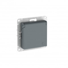 ATLASDESIGN РОЗЕТКА с заземл. со шторк. с крышкой,16А,IP20,мех., быстрозажимные клеммы, ГРИФЕЛЬ