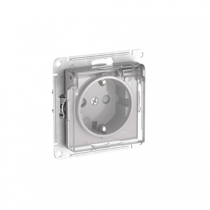 ATLASDESIGN AQUA РОЗЕТКА с заземлением со шторками с прозрачной крышкой, 16А,IP44, быстрозажимные клеммы,АЛЮМИН ATLASDESIGN AQUA РОЗЕТКА с заземлением со шторками с прозрачной крышкой, 16А,IP44, быстрозажимные клеммы,АЛЮМИН