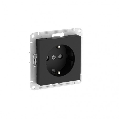 ATLASDESIGN РОЗЕТКА с заземлением со шторками, 16А, быстрозажимные клеммы, КАРБОН