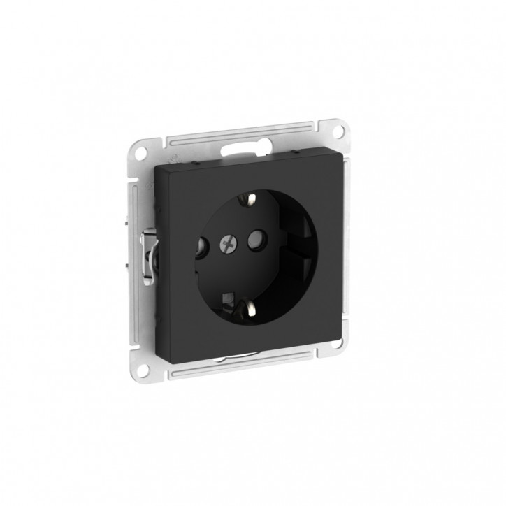 ATLASDESIGN РОЗЕТКА с заземлением со шторками, 16А, быстрозажимные клеммы, КАРБОН ATLASDESIGN РОЗЕТКА с заземлением со шторками, 16А, быстрозажимные клеммы, КАРБОН