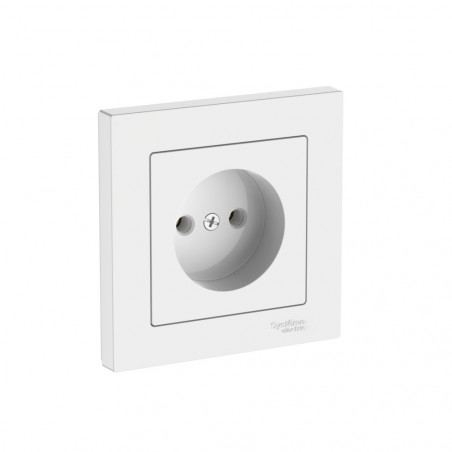 ATLASDESIGN РОЗЕТКА без заземления, 16А, в сборе, быстрозажимные клеммы, БЕЛЫЙ