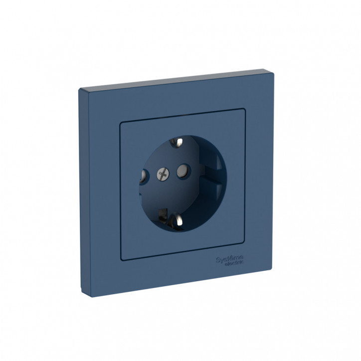 ATLASDESIGN РОЗЕТКА с заземлением со шторками, 16А, в сборе, быстрозажимные клеммы, АКВАМАРИН ATLASDESIGN РОЗЕТКА с заземлением со шторками, 16А, в сборе, быстрозажимные клеммы, АКВАМАРИН