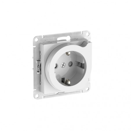 ATLASDESIGN РОЗЕТКА с заземлением со шторками с выталкивателем, 16А, быстрозажимные клеммы, БЕЛЫЙ