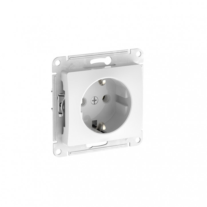 GLOSSA РОЗЕТКА с заземлением, 16А, быстрозажимные клеммы, БЕЛЫЙ
