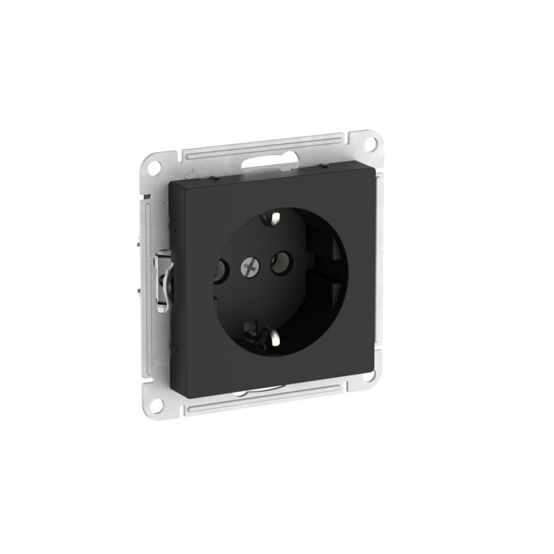 ATLASDESIGN РОЗЕТКА с заземлением, 16А, быстрозажимные клеммы, КАРБОН