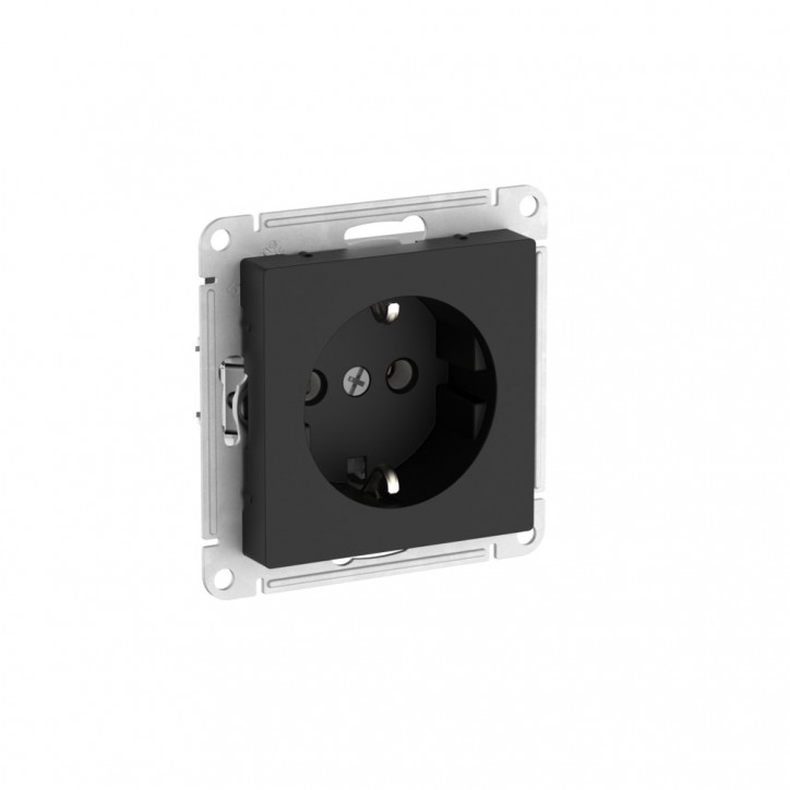 ATLASDESIGN РОЗЕТКА с заземлением, 16А, быстрозажимные клеммы, КАРБОН ATLASDESIGN РОЗЕТКА с заземлением, 16А, быстрозажимные клеммы, КАРБОН