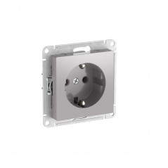 ATLASDESIGN РОЗЕТКА с заземлением, 16А, быстрозажимные клеммы, АЛЮМИНИЙ