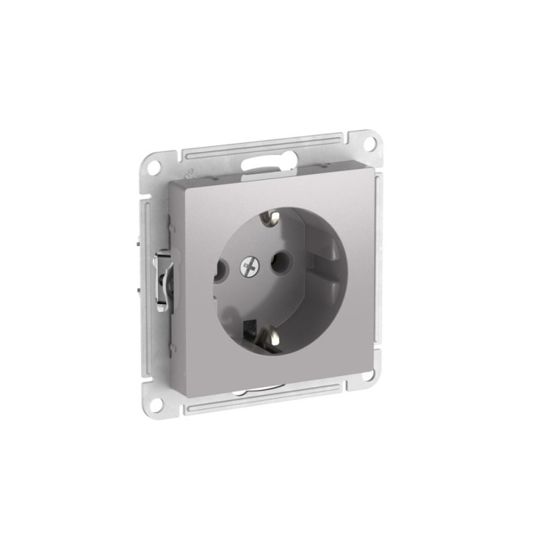 ATLASDESIGN РОЗЕТКА с заземлением, 16А, быстрозажимные клеммы, АЛЮМИНИЙ