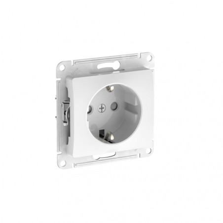 GLOSSA РОЗЕТКА с заземлением со шторками, 16А, быстрозажимные клеммы, БЕЛЫЙ