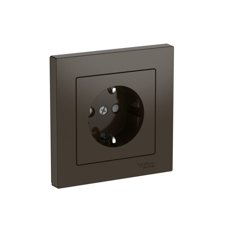 ATLASDESIGN РОЗЕТКА с заземлением со шторками, 16А, в сборе, быстрозажимные клеммы, МОККО