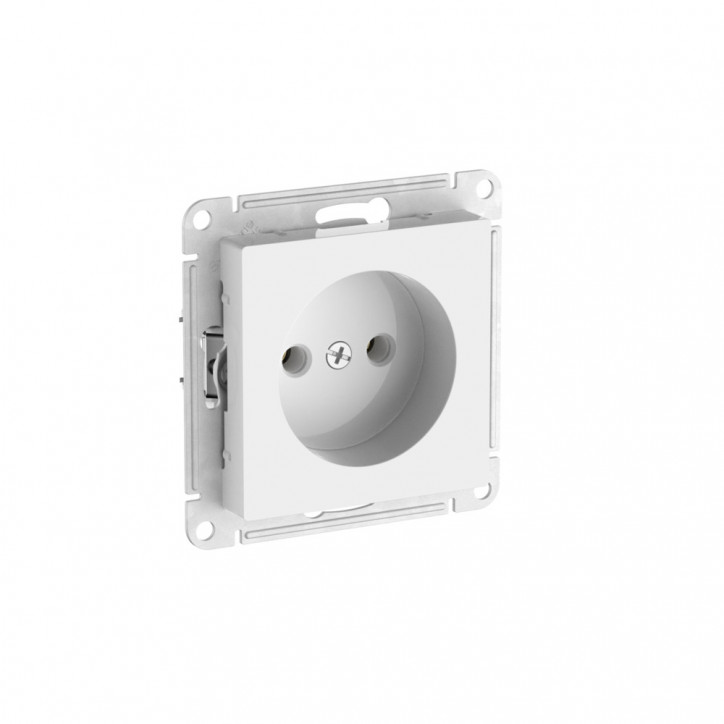 ATLASDESIGN РОЗЕТКА без заземления без шторок, 16А, быстрозажимные клеммы, БЕЛЫЙ