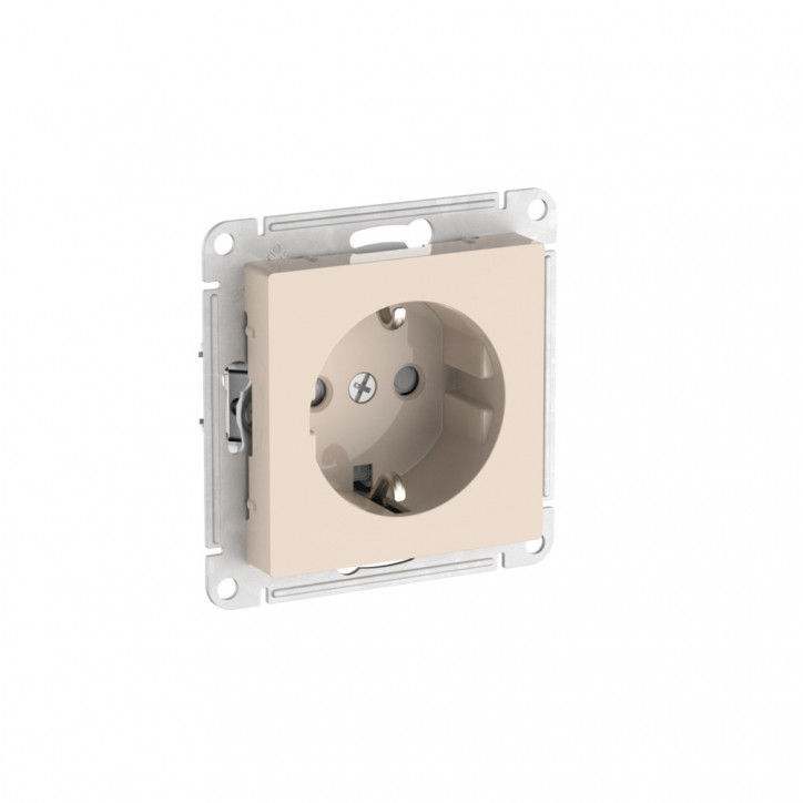 ATLASDESIGN РОЗЕТКА с заземлением со шторками, 16А, быстрозажимные клеммы, БЕЖЕВЫЙ ATLASDESIGN РОЗЕТКА с заземлением со шторками, 16А, быстрозажимные клеммы, БЕЖЕВЫЙ