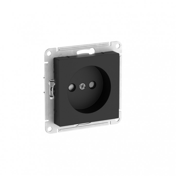 ATLASDESIGN РОЗЕТКА без заземления со шторками, 16А, быстрозажимные клеммы, КАРБОН