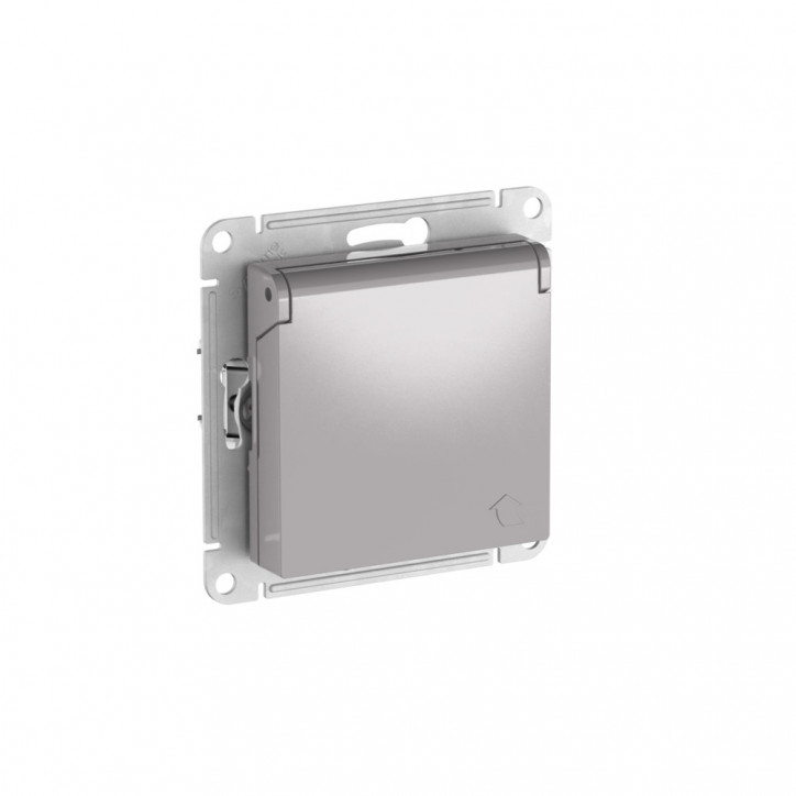 ATLASDESIGN РОЗЕТКА с заземл. со шторк. с крышкой, 16А,IP20, быстрозажимные клеммы, АЛЮМИНИЙ ATLASDESIGN РОЗЕТКА с заземл. со шторк. с крышкой, 16А,IP20, быстрозажимные клеммы, АЛЮМИНИЙ