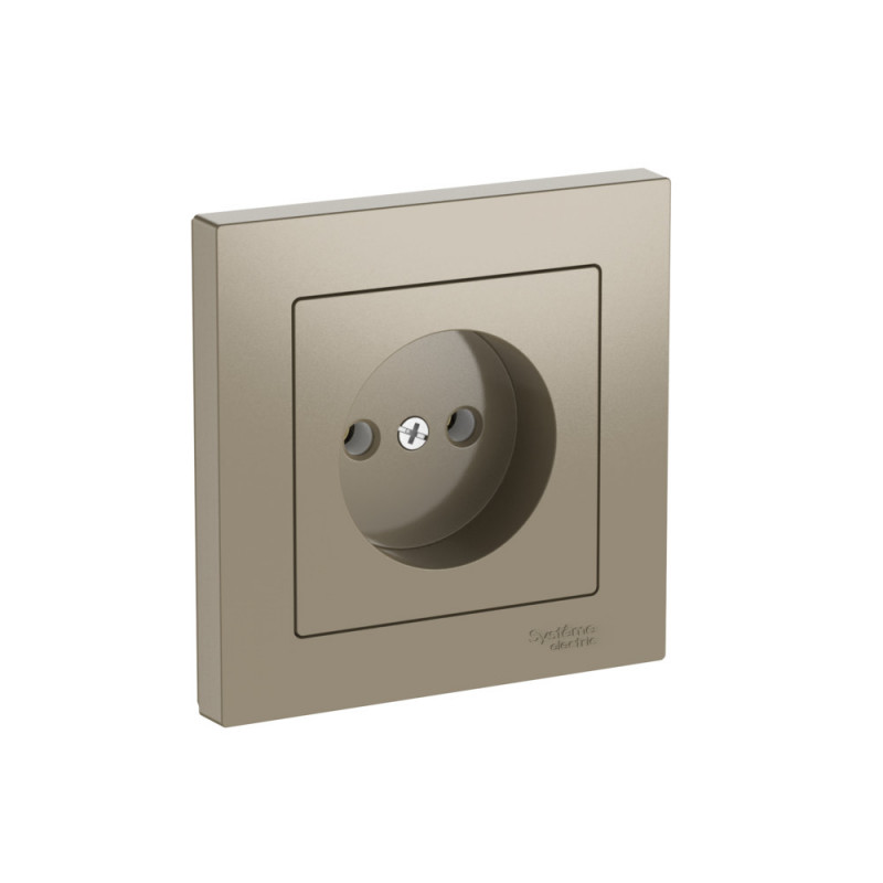 ATLASDESIGN РОЗЕТКА без заземления, 16А, в сборе, быстрозажимные клеммы, ШАМПАНЬ