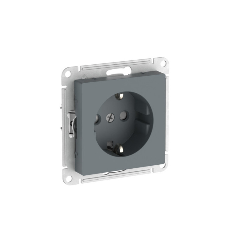 ATLASDESIGN РОЗЕТКА с заземлением со шторками, 16А, быстрозажимные клеммы, ГРИФЕЛЬ