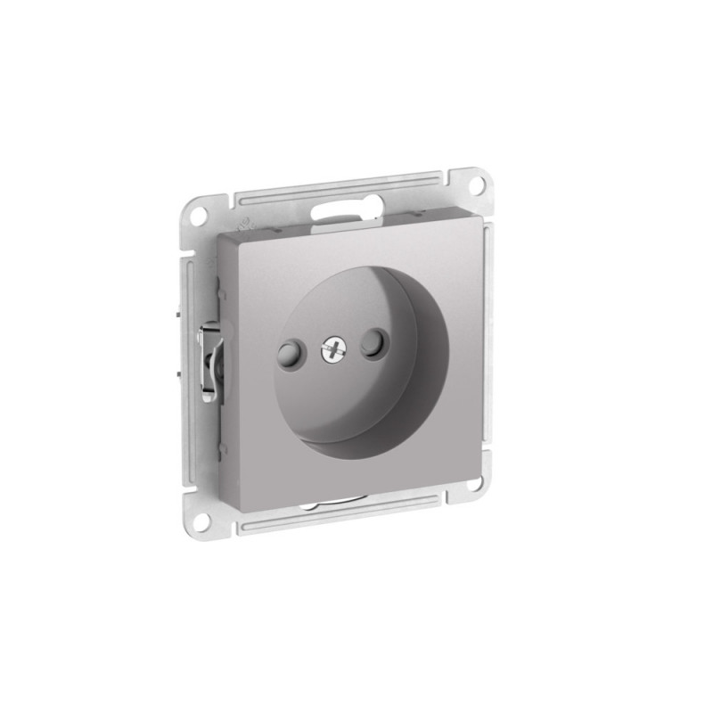 ATLASDESIGN РОЗЕТКА без заземления со шторками, 16А, быстрозажимные клеммы, АЛЮМИНИЙ