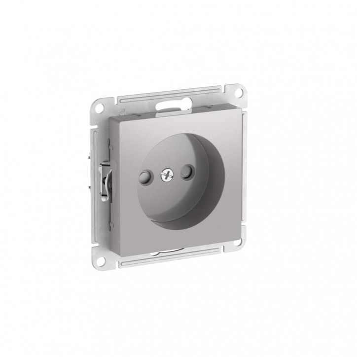 ATLASDESIGN РОЗЕТКА без заземления со шторками, 16А, быстрозажимные клеммы, АЛЮМИНИЙ ATLASDESIGN РОЗЕТКА без заземления со шторками, 16А, быстрозажимные клеммы, АЛЮМИНИЙ