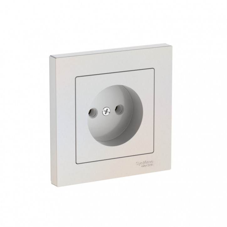 ATLASDESIGN РОЗЕТКА без заземления, 16А, в сборе, быстрозажимные клеммы, ЖЕМЧУГ