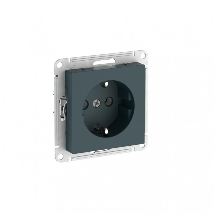 ATLASDESIGN РОЗЕТКА с заземлением, 16А, быстрозажимные клеммы, ИЗУМРУД